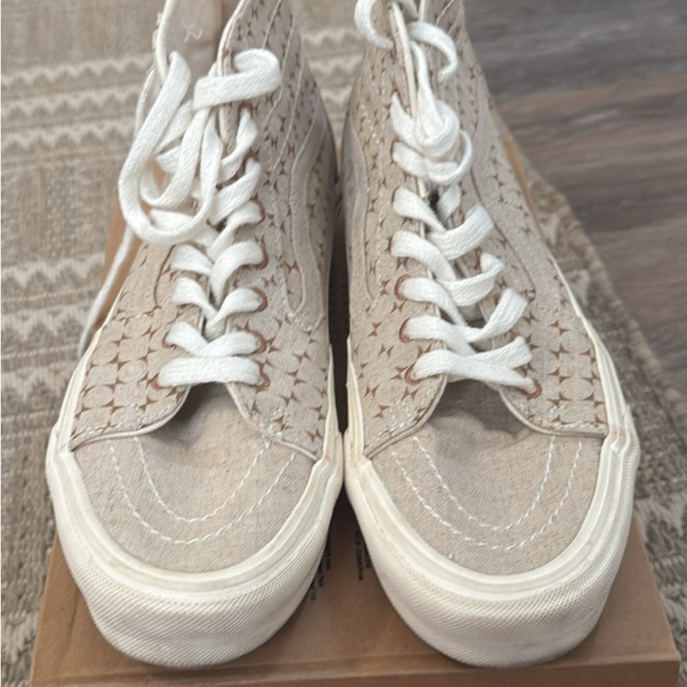 High-Top Canvas Sneakers - Beige